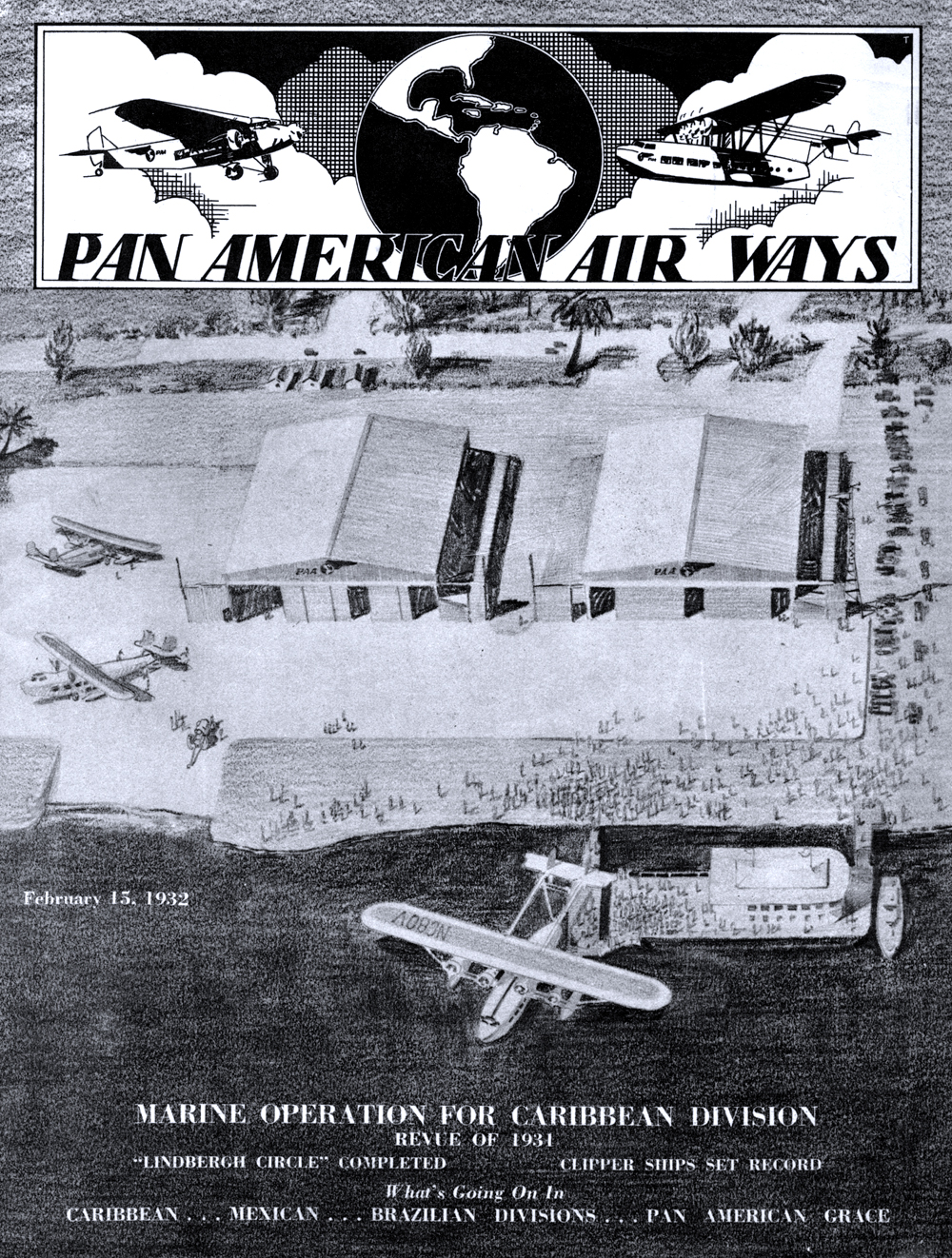 Feb 15 1932 Pan American Airways Cover Miami Marine Base 1