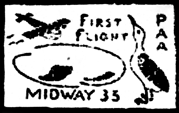 "Gooney Bird" (Laysan Albatross) Midway Cachet designed by Karl Lueder