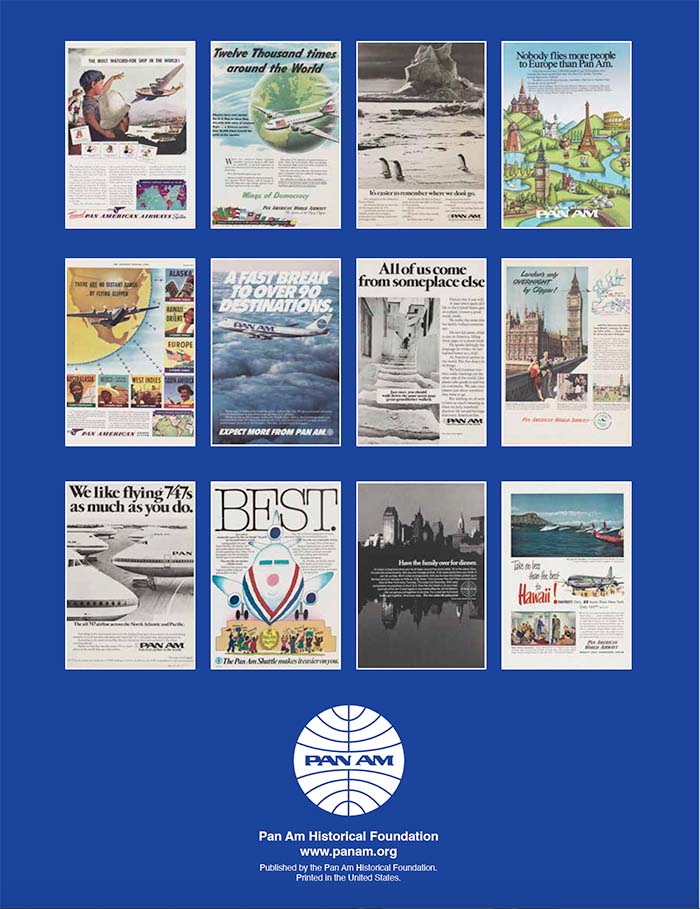 Pan Am 2026 Calendar back cover  features Pan Am Ads from the Duke University  Collections