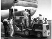 Pan Am Boeing 377 loading iron lung at Idlewild Airport New York