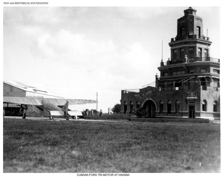 Cubana Airlines Ford TriMotor at Havana Airport, 1930, the early days of Pan Am