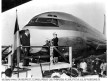 Pan Am President Juan Trippe and Mamie Eisenhower christening the first Boeing 707, October, 1958