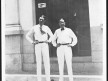 Panama Canal Zone employees in front of Pan American Airways office