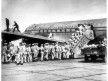Pan Am troops board Douglas DC-4 at Travis Air Force Base, during the Korean War