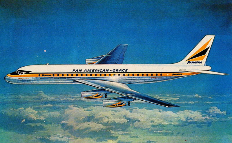 “Panagra ‘sky card’ featuring their Douglas DC-8 airliner.” DLN003316 Florida Memory State Library Archives of Florida