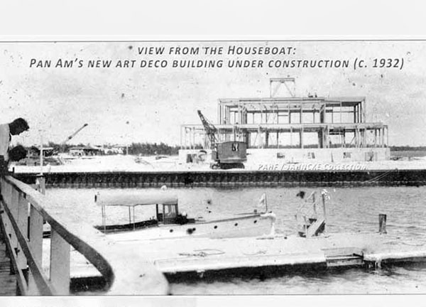 View from houseboat terminal Dinner Key with Pan Am Art Deco terminal under construction 1932 blog